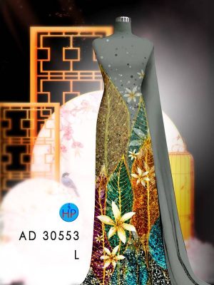 Vải Áo Dài Hoa In 3D AD 30553 24